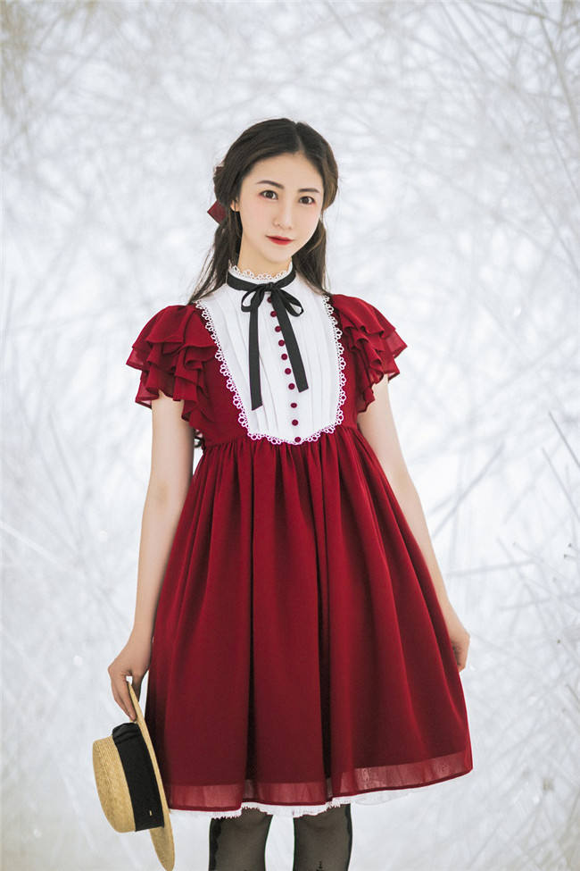 Memory of Floria~ Vintage Lolita OP Short/Long Version-Ready Made