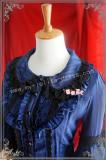 Sweet Babydoll Collar White Lolita Blouse Blue Stripe Size XL In Stock