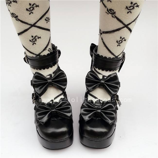 White Pink Square Heel Lolita Footwear