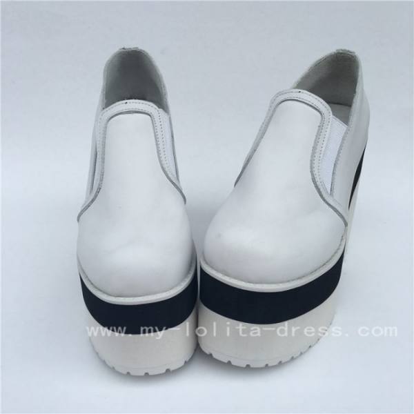 Beautiful Matte White Double Colors Soles Lolita High Platform Shoes O