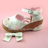 White Side Bow Floral Prints Sweet Girls Sandals