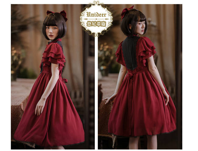 Memory of Floria~ Vintage Lolita OP Short/Long Version-Ready Made
