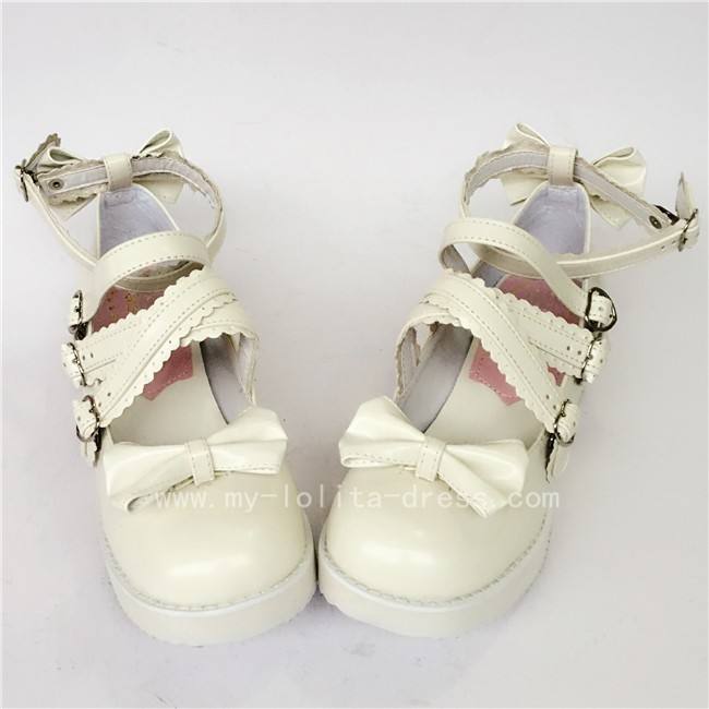 Purple Bow Straps Lolita Platform Shoes