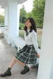 Alice Girl ~College Style Gingham Skirt + Blouse Set -Pre-order CLOSED