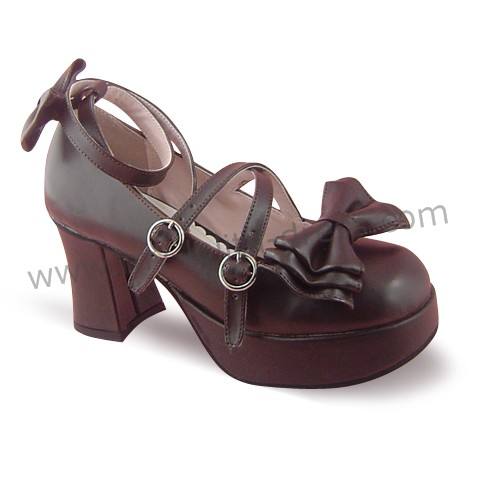 Dark Coffee Lolita Heels Footwear