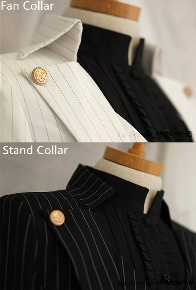 La Pomme ~Ouji Stripe Lolita Coat + Med-length Pants