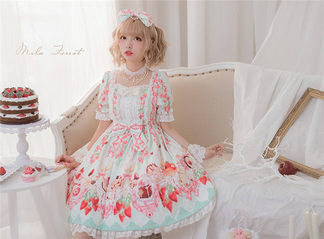 Strawberry Feast- Sweet Lolita OP Dress