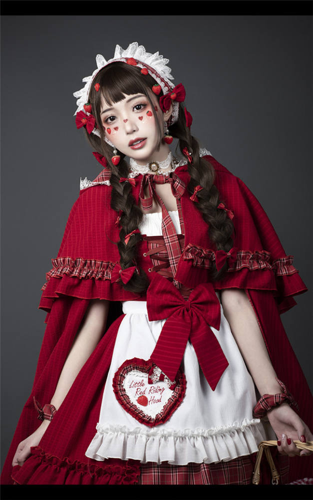YUPBRO Lolita ~Little Red Riding Hood Soft Lolita JSK Fullset -Ready Made