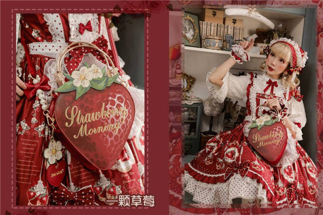 A Strawberry~Sweet Bows Lolita cross bag -Ready Made