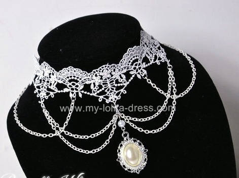 Cute White Lace Pendant Lolita Choker