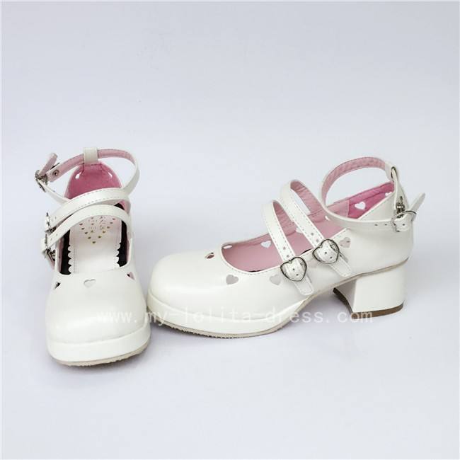 Sweet White Matte Lolita Heels Shoes