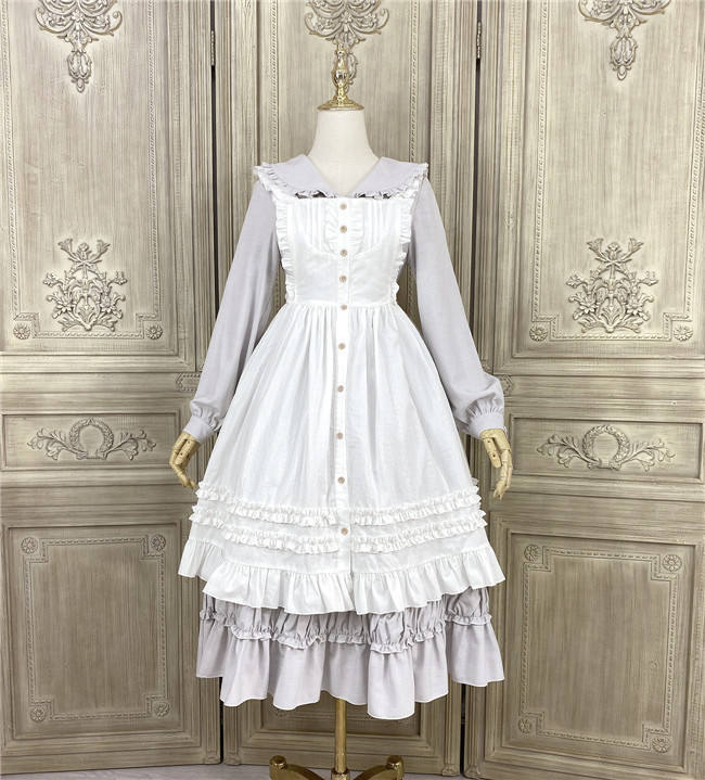 Little Dipper ~Pure Cotton Jacquard Lolita Apron -Ready Made