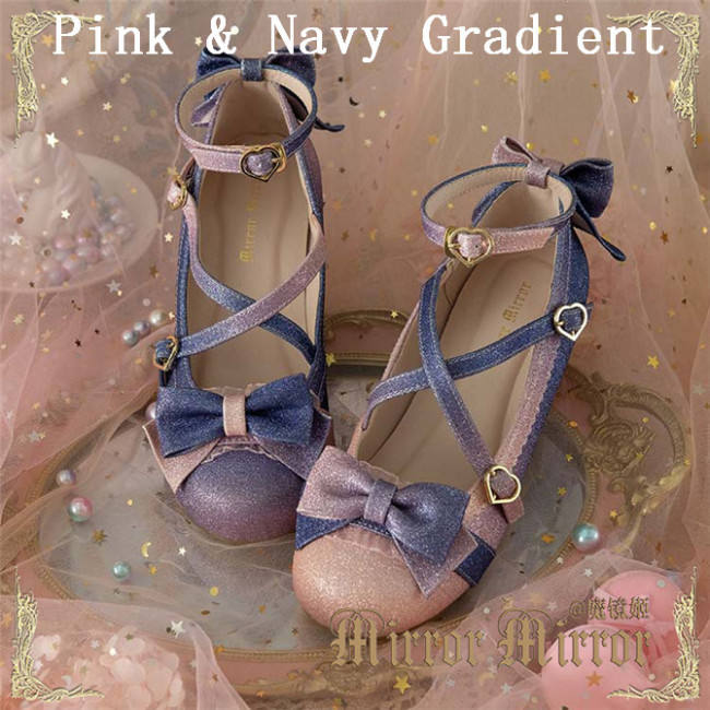 Falling Stars~ Sweet Bows Lolita 2.5cm Heels Shoes -Ready Made