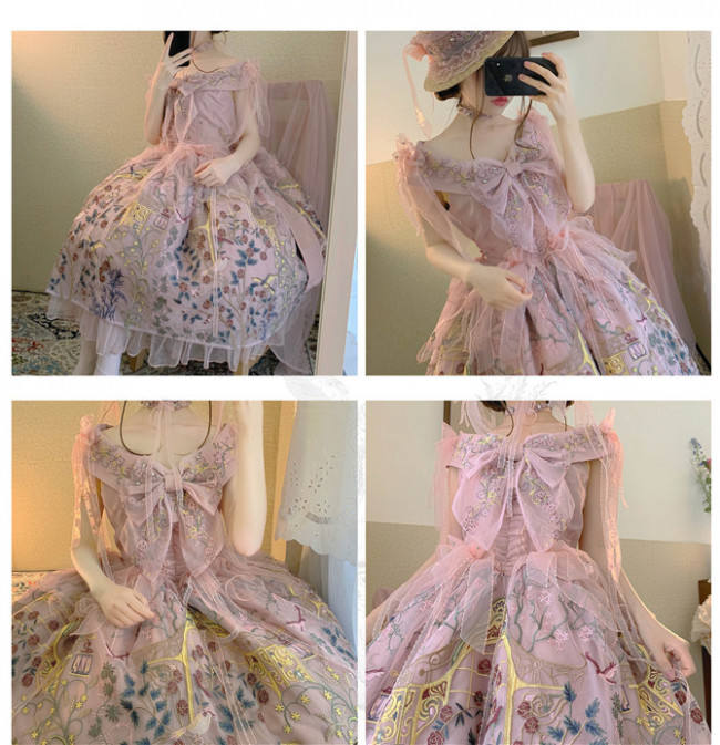 UnicornTears ~ Flowers And Birds Roll Lolita OP -Ready Made