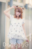DogEggG -Twinkle Star- Sweet Stars Embroidery Short Sleeves Blouse T-shirt