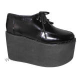 Black Straps Patent Leather Lolita Shoes