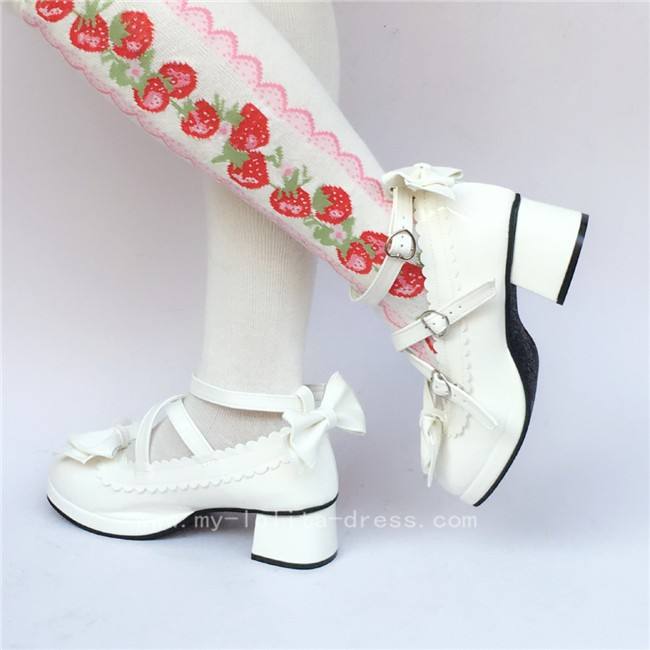 Beautiful Claret Matte Bows Lolita Shoes
