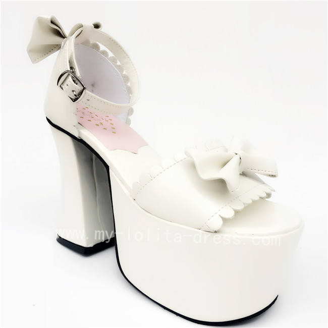 White Bows Lolita High Platform