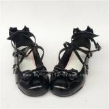 Sweet Cat's Ear Bows Matte Lolita Heels Shoes