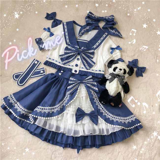 Rising Star ~Sweet Sailor Lolita Top+Skirt Set - In Stock