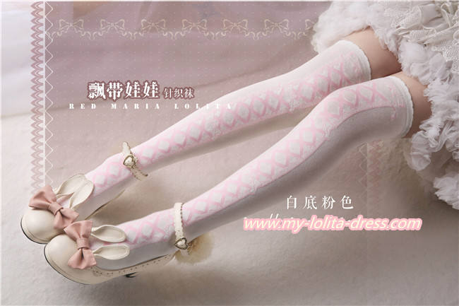 Sweet Ribbons Bows Above Knee Lolita Socks