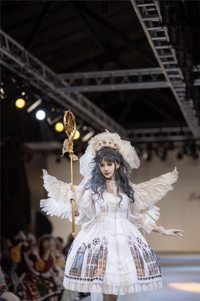 CEL Lolita ~The Holy Cross Gothic Lolita JSK with Front Open Design + Fake Collar -Ready Made