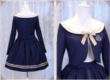 Magic Music School~ College Style Bass Embroidery Lolita Coat + Skirt Set