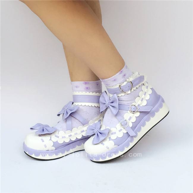 Sweet Red Whtie Lolita High Platform