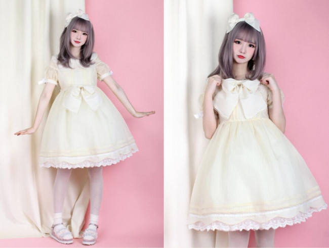 Pumpkin Cat Lolita ~Sweet Toothache~ Lolita OP -Ready made