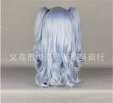 Beautiful Light Blue Lolita Long Curls Wig with Two Ponytails
