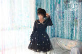 Snowflakes- Vintage Embroidery Lolita OP Dress Custom Tailor Avaiable -out