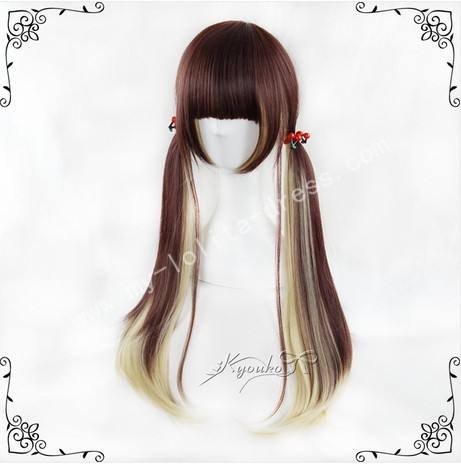 70cm Afternoo Tea Rrown Pale Goldrod Lolita Wig