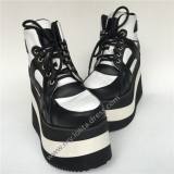High Platform Black with White Lolita Boots