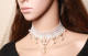 White Sweet Lace Lolita Necklace and Beads Pearl-out