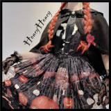 Honey Honey Lolita ~ Chinese Pear-leaved Crabapple Little Red Riding Hood Lolita Normal Waist JSK -Pre-order Closed
