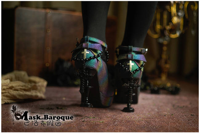 Mask of Baroque ~ Cross Candlestick Lolita Heels Shoes -11 Colors Pre-order Closed