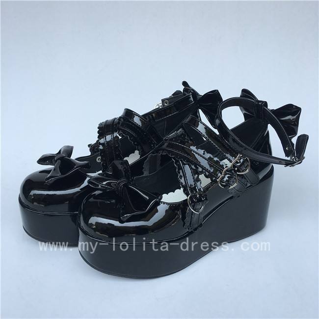 Purple Bow Straps Lolita Platform Shoes