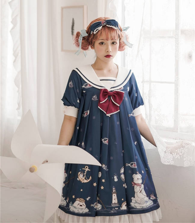 LeMiroir~Polar Bear ~Printed Lolita OP-Pre order Closed