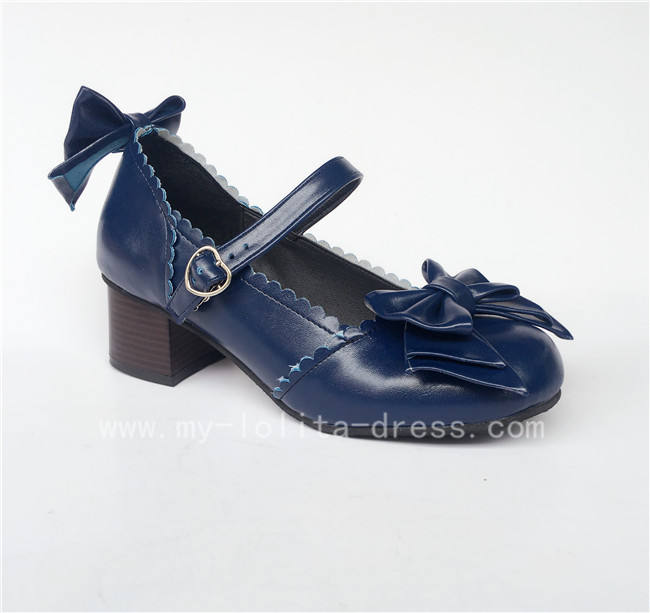 Light Coffee Bows Lolita Shoes