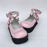 Black High Platfrom Pink Lolita Shoes