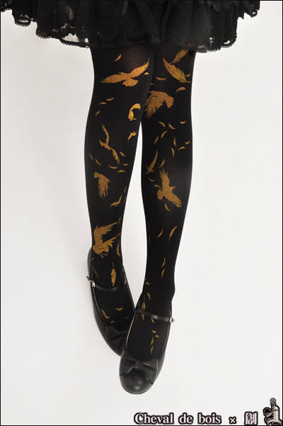 Cheval de Bois ***Shadow of Sparrow*** Lolita Tights -In Stock