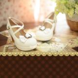 Queen Bee Replica Satin Bows Lolita High-heeled Shoes