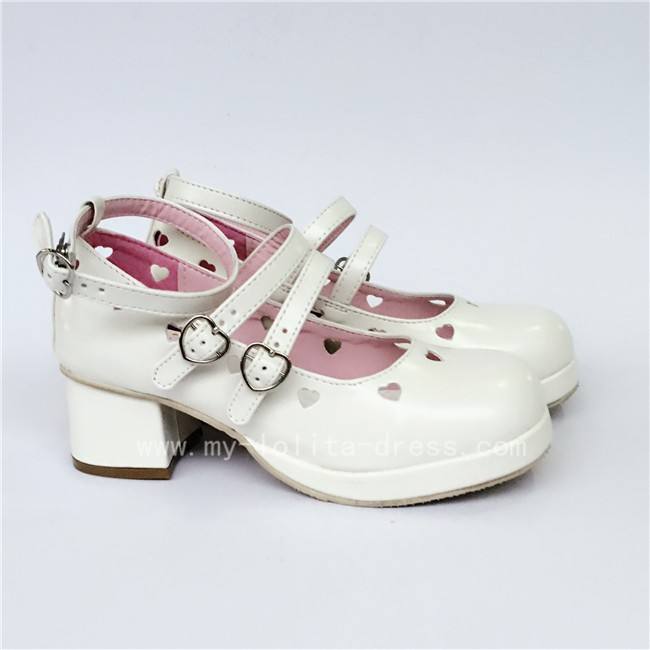 Sweet White Matte Lolita Heels Shoes