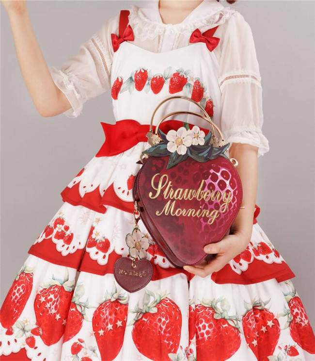 A Strawberry~Sweet Bows Lolita cross bag -Ready Made