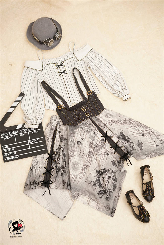 Junior Mechanic~ Classic Steam punk Lolita Blouse+Corset+Skirt Set -OUT
