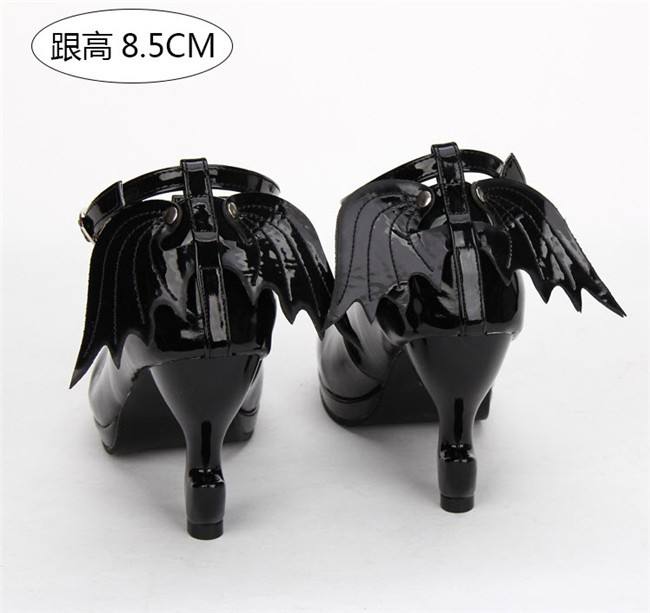 Angelic Imprint- Elegant T-shaped Straps Lolita Heels Shoes with Angel Wings