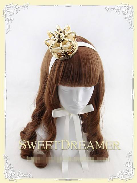 Sweet Dreamer Gold/Silver Rose Little Crown Lolita Headdress