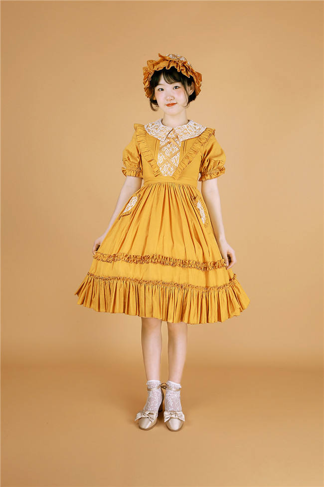 Peach Heart~ Sweet Lolita Short Sleeves OP -Pre-order Closed