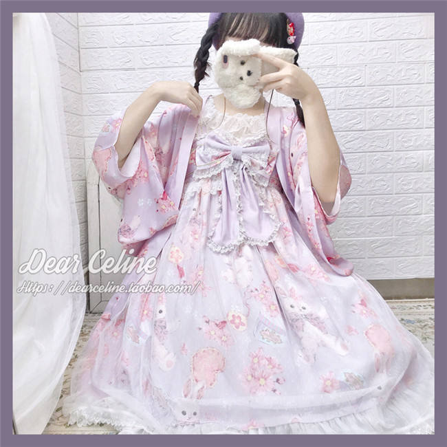 Dear Celine ~Sakura Rabbit~ High Waist Lolita JSK -Ready Made