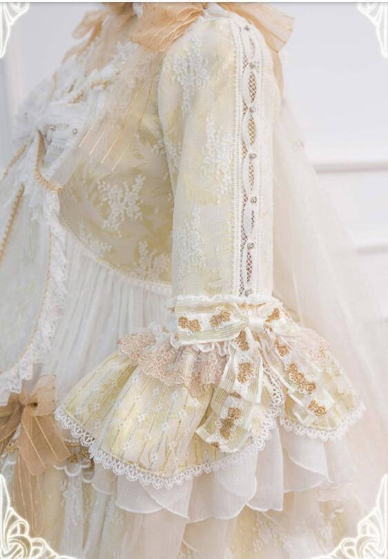 Ode to Love and Vows ~Luxury Lolita Fullset (OP + Necklace + Wristcuffs + Bonnet + Back Yarn) -Ready Made